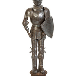 Appraisal: A Miniature Suit of Medieval Armor TH CENTURY Height overall