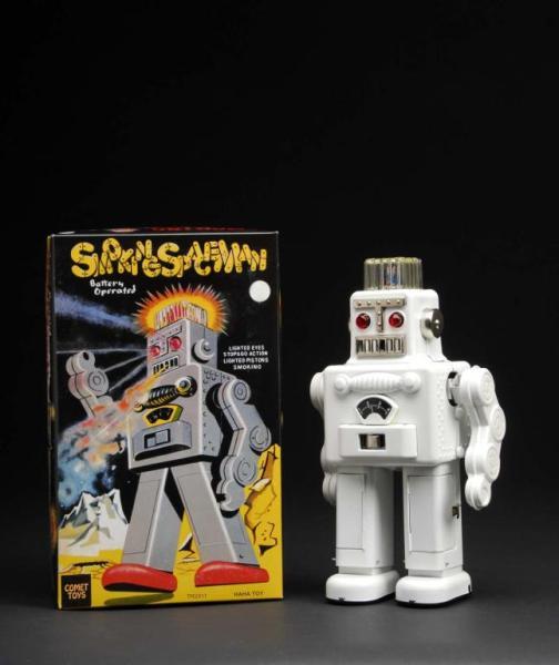 Appraisal: Contemporary Smoking Spaceman Toy Description Japanese Made by Comet Toys