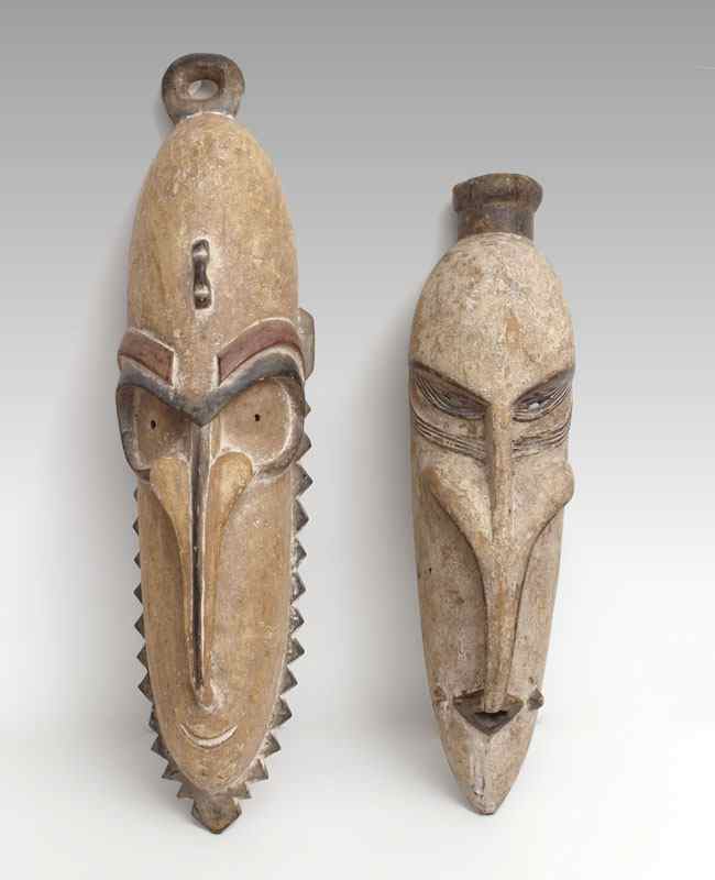 Appraisal: CARVED AFRICAN SEPIK MASKS PAPUA NEW GUINEA '' x ''