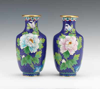 Appraisal: A Pair of Chinese Republic Period Cloisonn Vases A pair