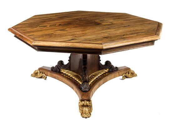 Appraisal: Sale Lot A Regency Gilt Bronze Mounted Rosewood Center Table