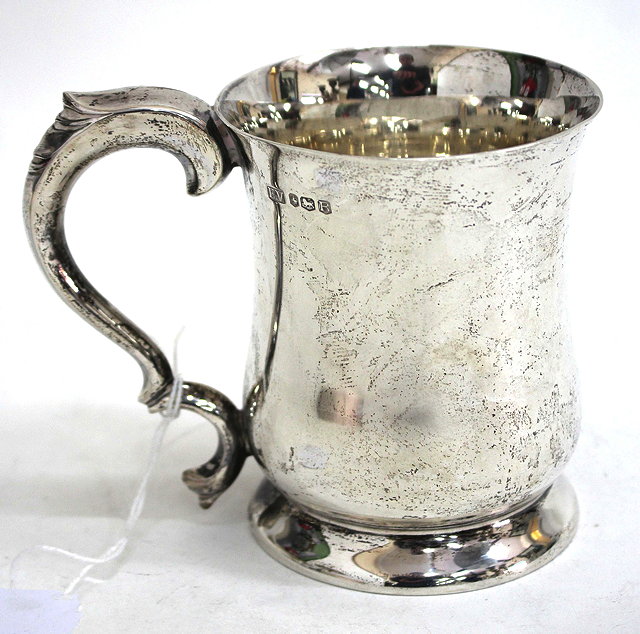 Appraisal: A LATE TH CENTURY SILVER TANKARD by Viners Ltd with