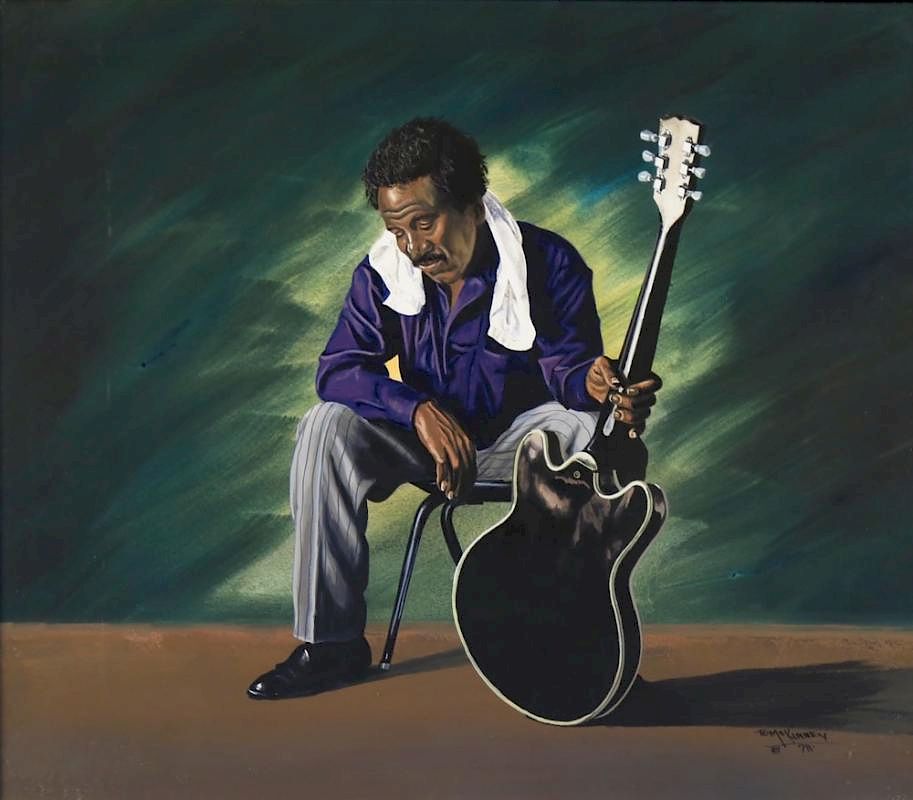 Appraisal: Tom McKinney American thc Guitarist Johnny Copeland Gouache on paper