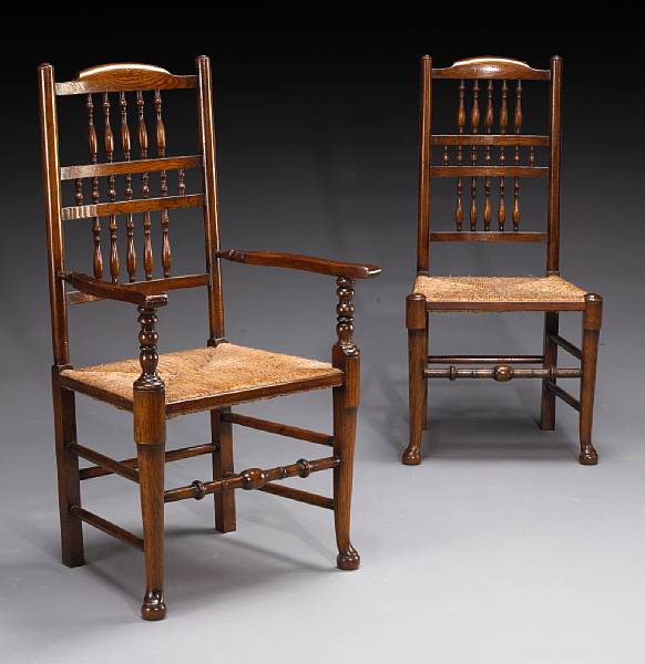 Appraisal: A set of twelve George III style oak and elm