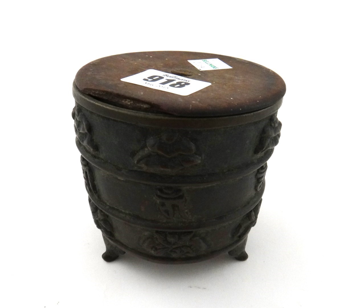 Appraisal: A Chinese Ming style bronze censer of cylindrical form cast