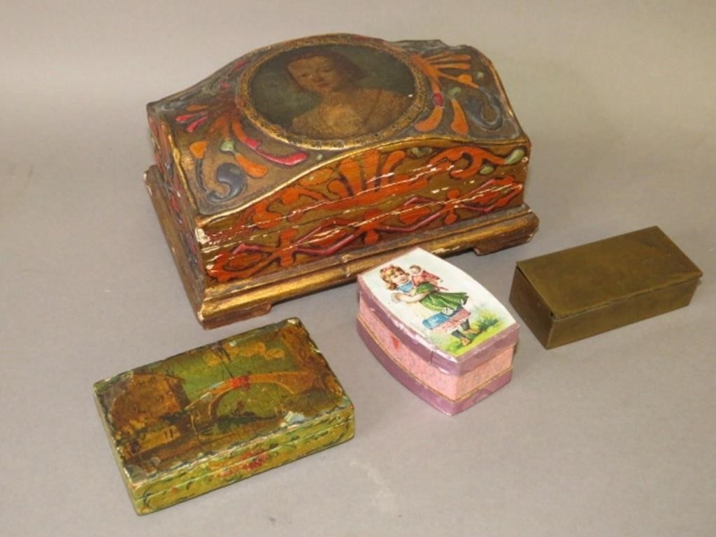 Appraisal: ASSORTED DECORATIVE TRINKET BOXESca th- th century most appear to