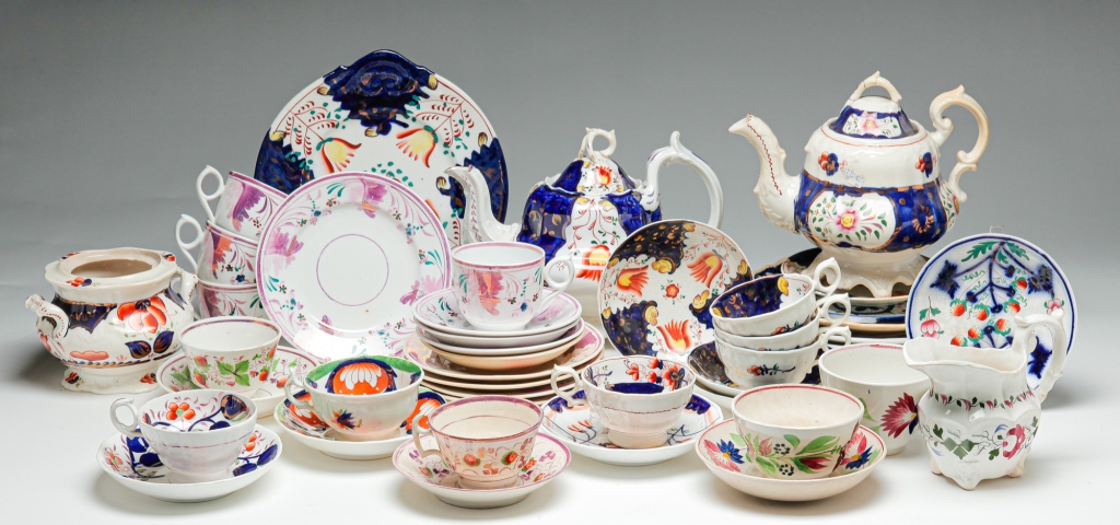 Appraisal: GROUP OF ENGLISH CHINA Mid th century Gaudy Welsh including