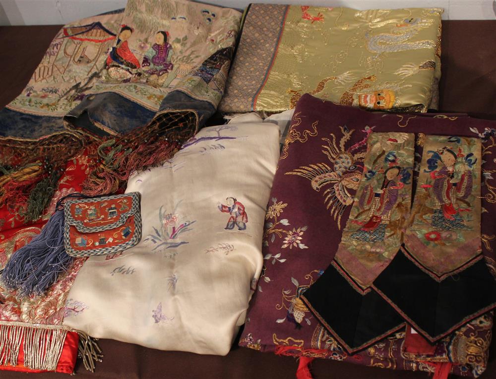 Appraisal: COLLECTION OF TEN CHINESE TEXTILES QING DYNASTY the first a