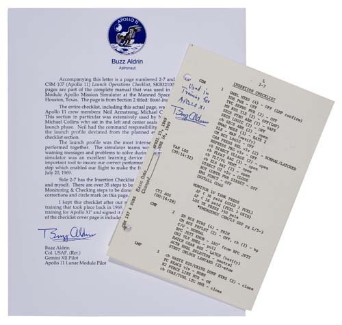 Appraisal: Apollo Launch Operations Checklist A single sheet approximately x inches