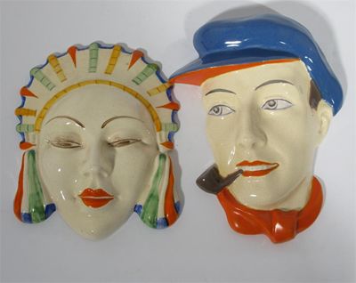 Appraisal: Marlene' a wall mask after the original design by Clarice