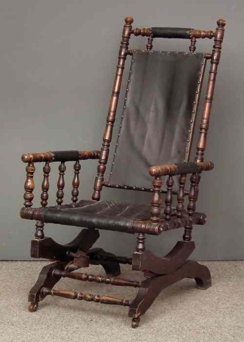 Appraisal: A late th early th Century American walnut rocking chair