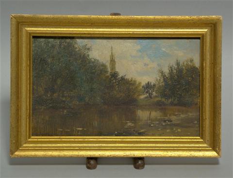 Appraisal: WILLIAM LOUIS SONNTAG AMERICAN - CRYSTAL LAKE Oil on panel