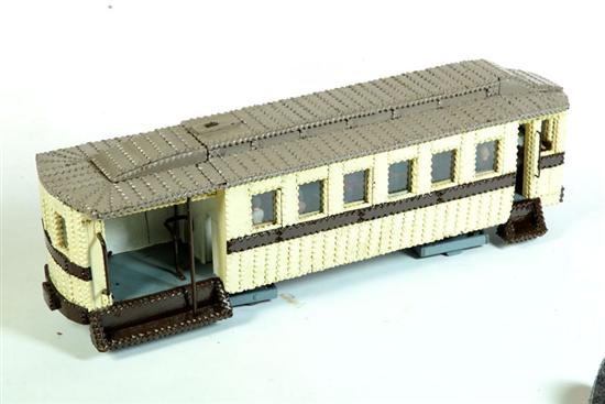 Appraisal: FOLKSY TROLLEY CAR MODEL American early th century Tramp art