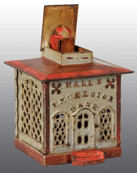 Appraisal: Cast Iron Hall's Excelsior Mechanical Bank Description Manufactured by J