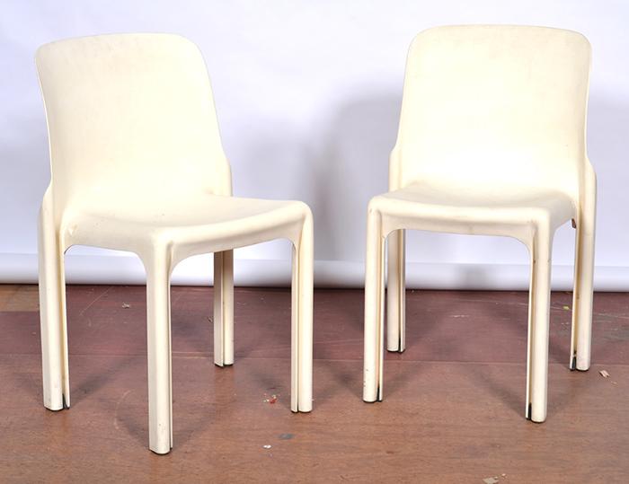 Appraisal: PAIR OFSELENE CHAIRS BY VICO MAGISTRETTI PAIR OFSELENE CHAIRS BY