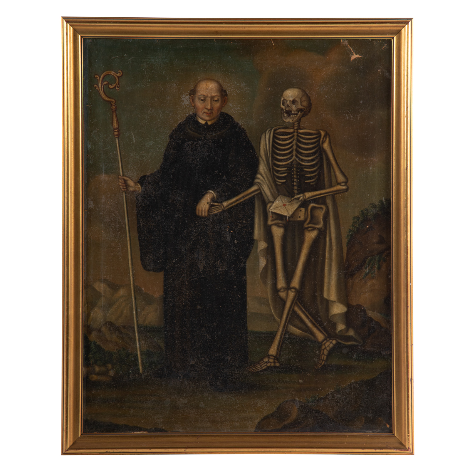 Appraisal: CONTINENTAL SCHOOL TH C DEATH'S VISIT OIL th century or