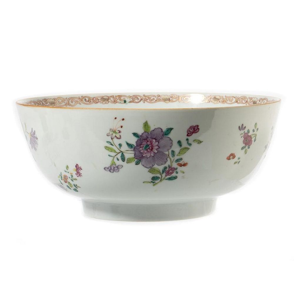 Appraisal: Export Porcelain Bowl With floral decoration in H in D