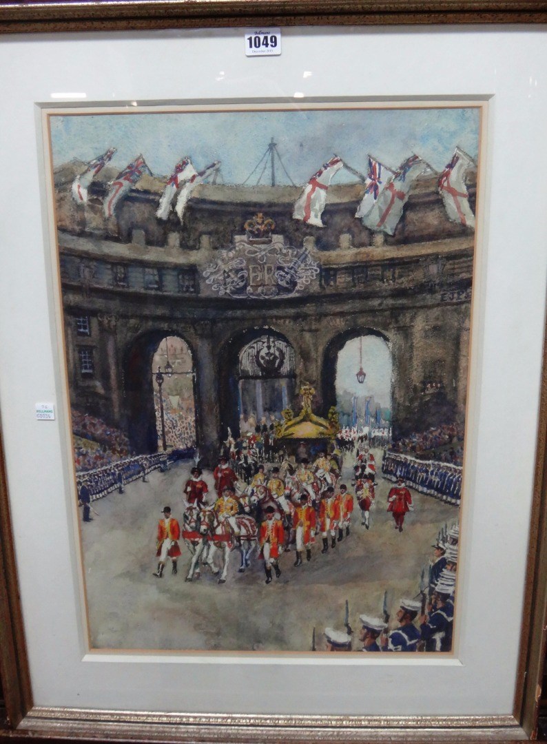 Appraisal: Eric J Proctor th century The Coronation Procession passing through