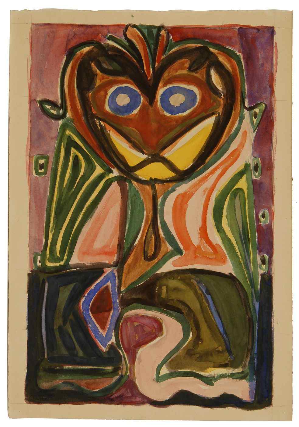 Appraisal: OLIVER NEWBERRY CHAFFEE JR American - Abstract face Signed lower