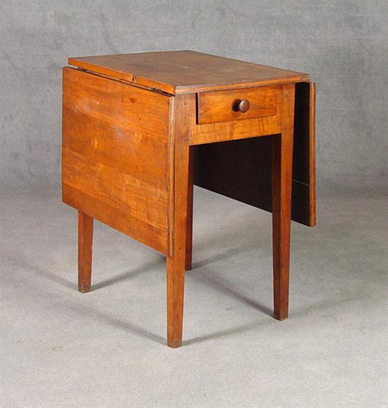 Appraisal: Small Walnut Country Dropleaf Table th Century Tapered legs One