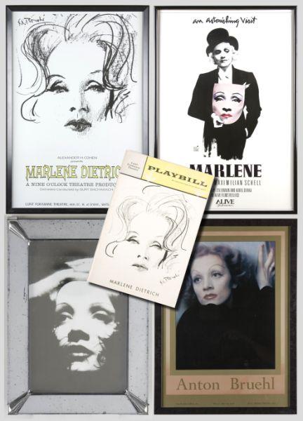 Appraisal: Five Marlene Dietrich Items as follows One sheet x in