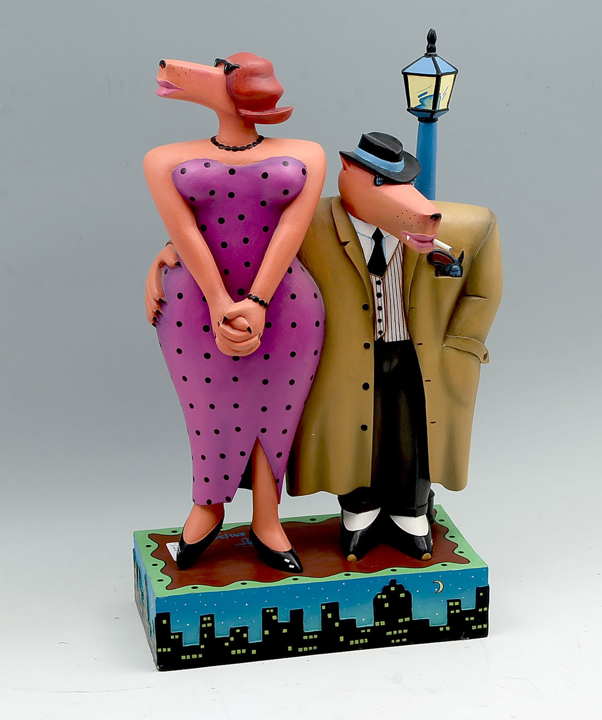 Appraisal: PIERSON Markus American - ''Gumshoe and Dame'' Painted Wood Sculpture