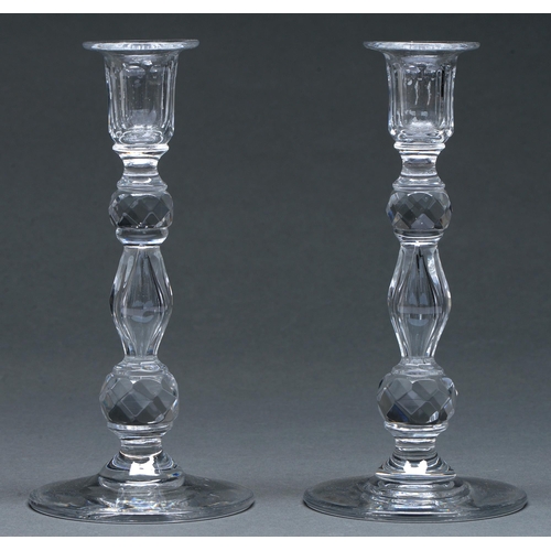 Appraisal: A pair of English cut glass candlesticks early th c