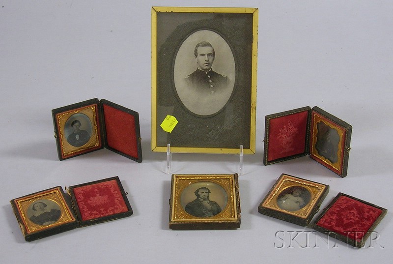 Appraisal: Five Ambrotype and Tintype Portrait Photographs and a Small Framed