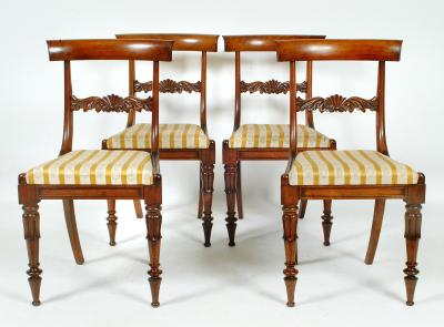 Appraisal: A SET OF FOUR WILLIAM IV ROSEWOOD DINING CHAIRS the