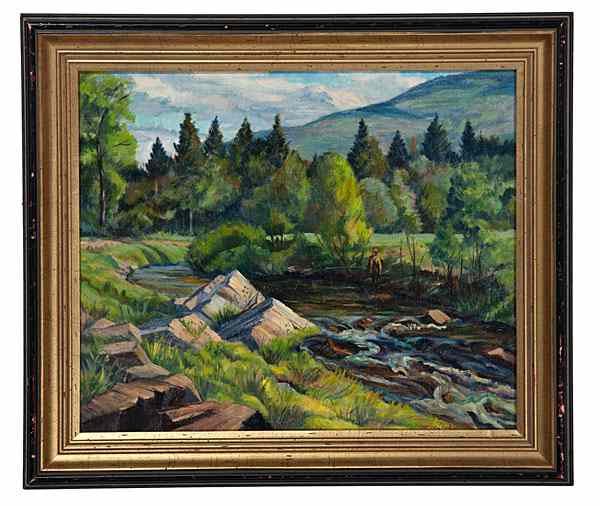 Appraisal: Fishing Battenkill by Harry Shokler Harry Shokler American - Oil