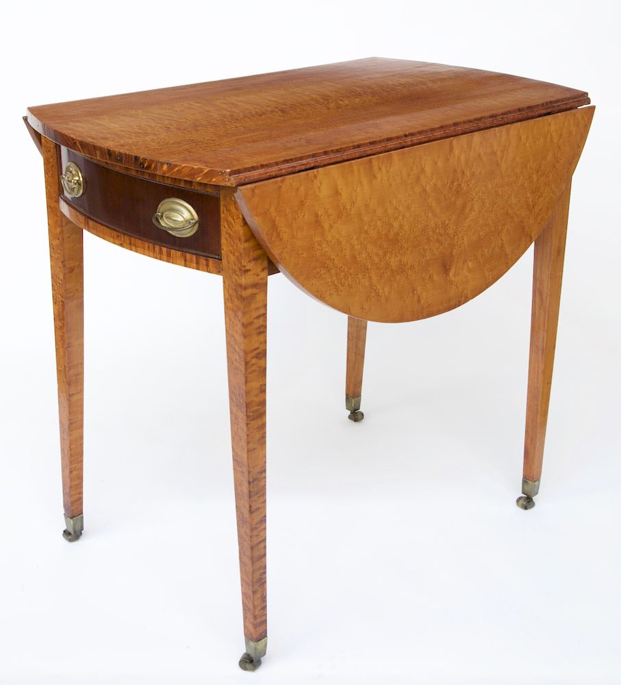 Appraisal: American Federal Bird's-Eye-Maple and Mahogany Pembroke Table circa American Federal