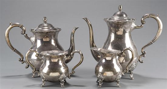 Appraisal: European sterling tea and coffee service th century Each piece