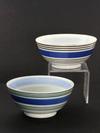 Appraisal: PAIR STAFFORDSHIRE MILK BOWLS - Blue Green and Blue Brown