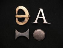 Appraisal: A Group Of Early Christian Buttons Pins Items are from