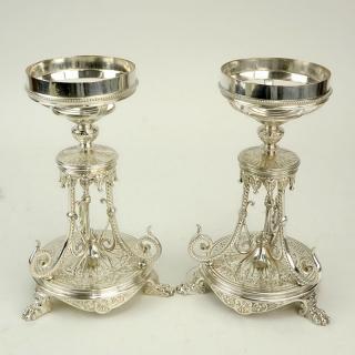 Appraisal: Pair of Elkington Co Silver Plate Compote Bases Pair of