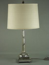 Appraisal: TABLE LAMP - ART NOUVEAU SILVERPLATED TABLE LAMP TALL TAPERED