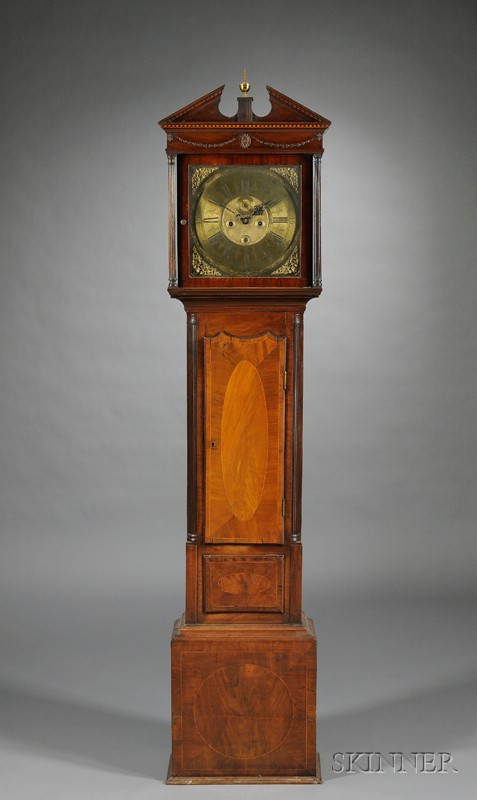 Appraisal: Sheraton Mahogany Tall Clock by George Pilkington Dublin with pitched