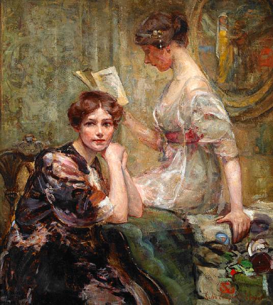 Appraisal: Colin Campbell Cooper - Two Women in an Interior signed