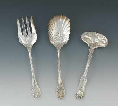 Appraisal: A Set of Three Shell Motif Serving Pieces Containing a