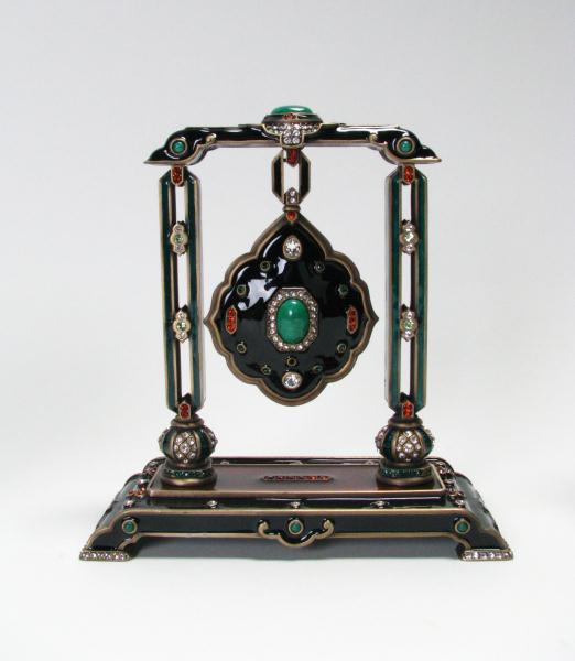 Appraisal: Jay Strongwater Jeweled Enameled Clock with a pendant style clock