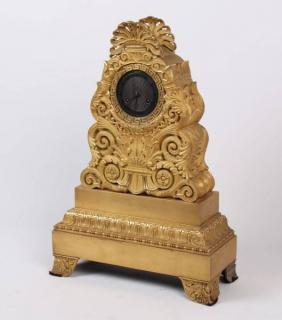 Appraisal: FRENCH LOUIS PHILLIPE GILT BRONZE MANTLE CLOCK FRENCH LOUIS PHILLIPE