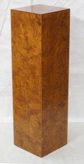 Appraisal: Burl Wood Square Display Pedestal Modernist Hol Burl Wood Square