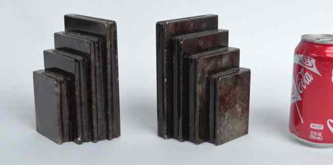 Appraisal: Pair early th c stacked books bookends