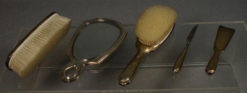 Appraisal: Tiffany Co Makers sterling silver pc dresser set mirror brushes