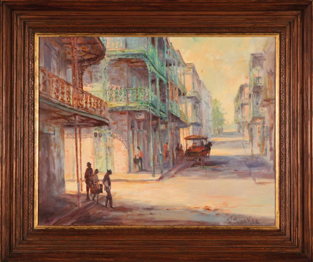 Appraisal: Robert Malcolm Rucker American Louisiana - French Quarter Street Scene