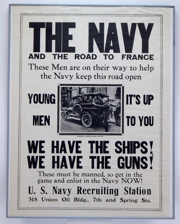 Appraisal: WWI US NAVY MILITARY RECRUITMENT POSTER United States - The