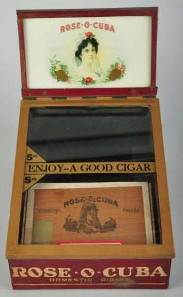 Appraisal: Tin Glass Rose O Cuba Cigar Display Case Description to