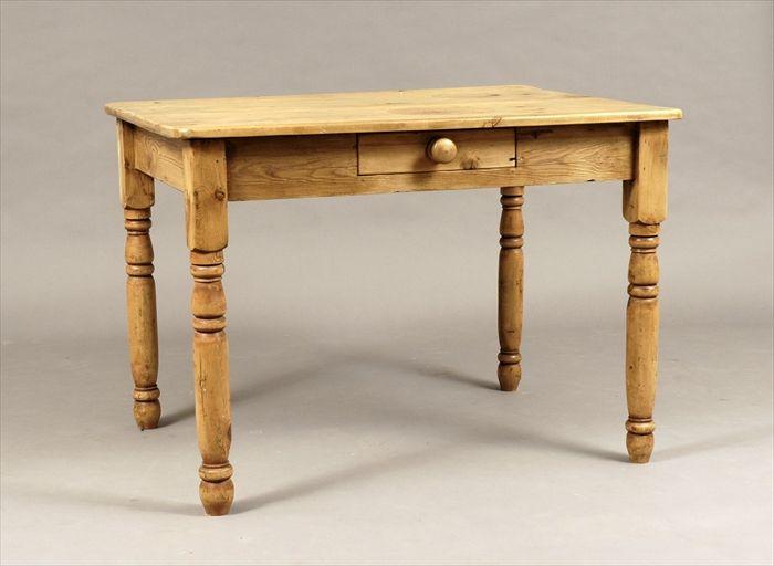 Appraisal: th Century-Style Pine Table with Drawer x x in Provenance