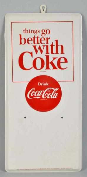 Appraisal: Embossed Tin Coca-Cola Calendar Pad Holder Description s Clean bright