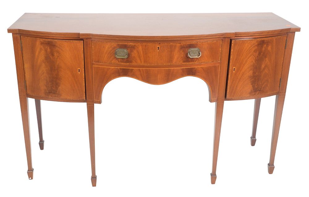 Appraisal: Margolis George III Style Mahogany Sideboard having one drawer flanked